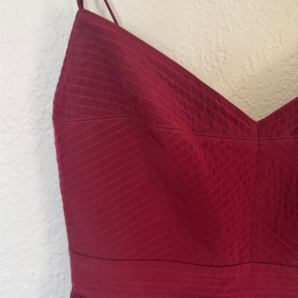 La Ligne Tracy Dress in Deep Red Burgundy Silk + Linen - Size Small - Picture 3 of 4